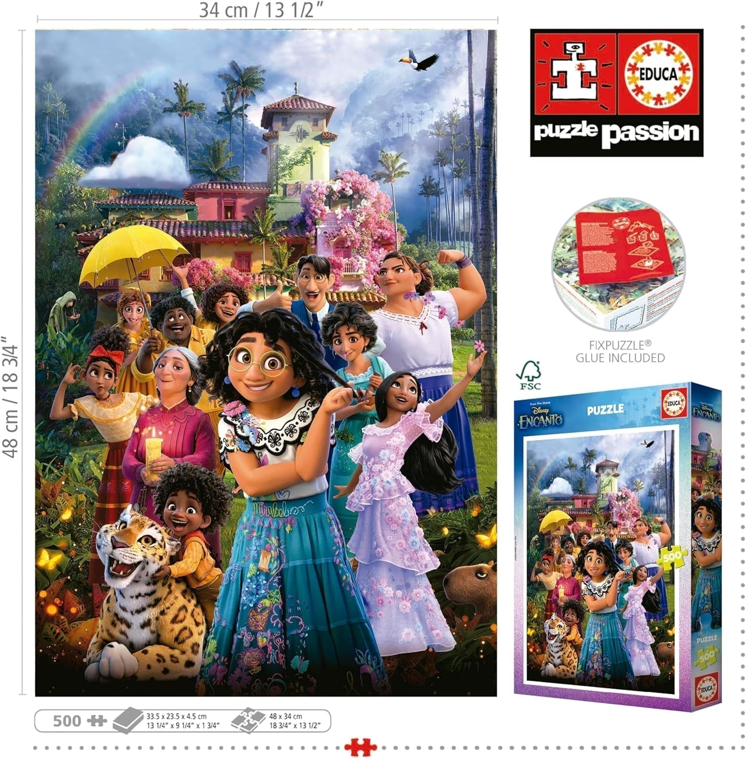 Educa - Puzzle 500 dílků pro dospělé | Disney Encanto, puzzle 500 dílků pro dospělé a děti od 11 let, puzzle pro děti (19572) Puzzle Naty Shop