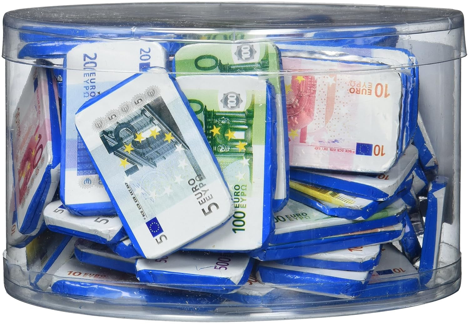 Theobroma Goldgeld Schokoladen Euro, Lose Münzen in Der Dose, 1Er Pack (1 X 1 Kg) Naty Shop Banknoten