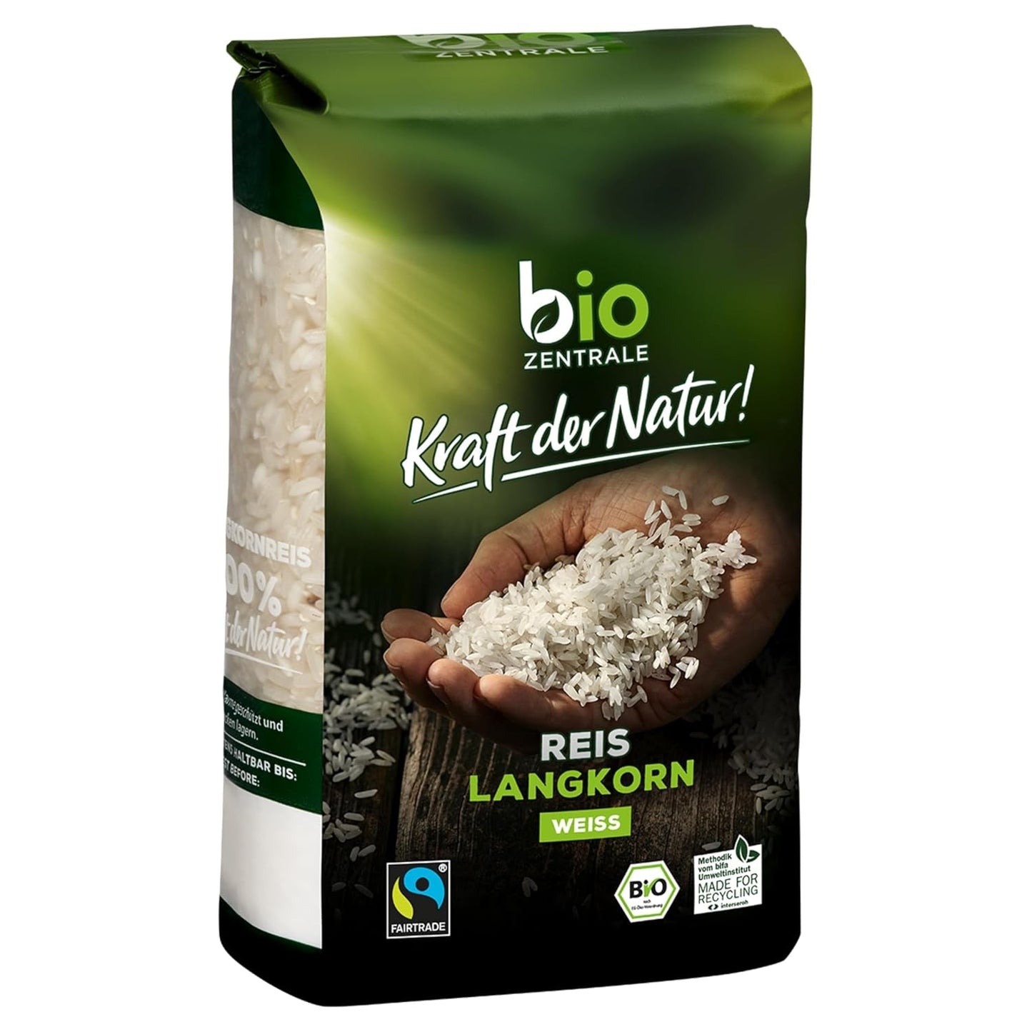 Biocentral bílá rýže Basmati | 7 x 500 g | Fairtrade certifikát | Tradiční obiloviny | Perfektní pro orientální pokrmy a kari | Snadno recyklovatelné balení (monofilm)