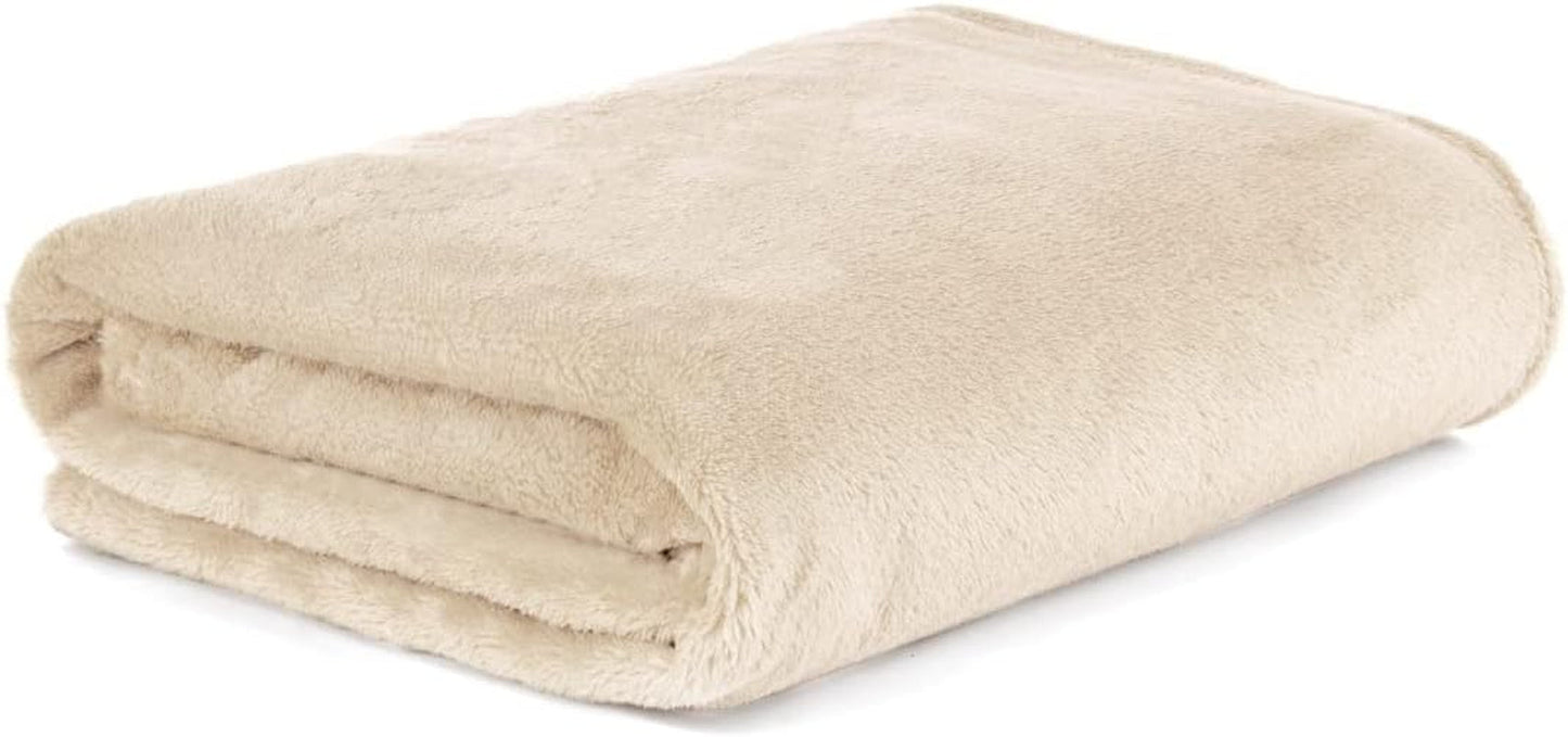 HOMLA Nadýchaná a hřejivá červená fleecová deka - na pohovku a postel Pohodlná deka Sedací deka Deka do obývacího pokoje - snadná údržba 150 X 200 cm Růžová Postele a přikrývky Besuche den HOMLA-Store Béžová Polyester červená 150X200 Cm