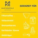 Martermühle Aßlinger Mischung Kaffeebohnen 1kg I Arabica I Příchutě: Haselnuss, Leichte Würze, Schokolade I Ganze Kaffee-Bohnen schonend geröstet, säurearm