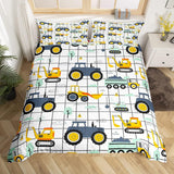 Jungen Cartoon Auto Bedtuchen Set 135X200,Kinder Bau Fahrzeuge Tröster Abdeckung Für Kind Kleinkind Teens,Dinosaurier Bettbezug,Traktor Maschinerie Bagger Bettdecke Abdeckung,Lkw Autos Bedtuchen Naty Shop Multi 13 200*800