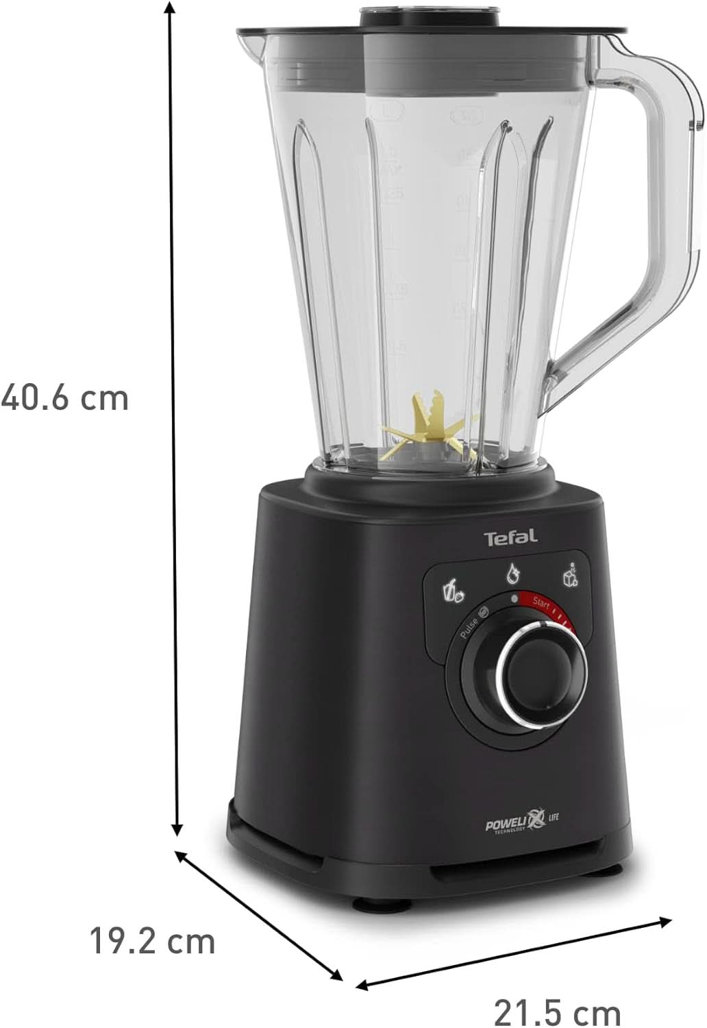 Stojanový mixér Tefal Perfectmix+, 3 automatické programy, Powelix-Klingentechnologie, systém chlazení vzduchem, objem 2 l, Tritan-Behälter, Inkl. Spatel, Schwarz, BL88A831 Kitchen Naty Shop