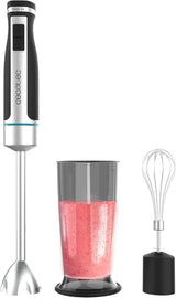 Cecotec ruční mixér Powergear 1500 - Klingen Aus Titanium Beschichtung, 21 Geschwindigkeitsstufen, 1500 W, Inklusiv Glas Mit Deckel. (Schwarz Und Edelstahl, XL) Kitchen Naty Shop 2 Zubehörteile