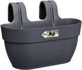 elho Vibia Campana Easy Hanger M 36 - Květináč na balkon i ven - Ø 36,0 x V 26,5 cm - Černá/Antracit