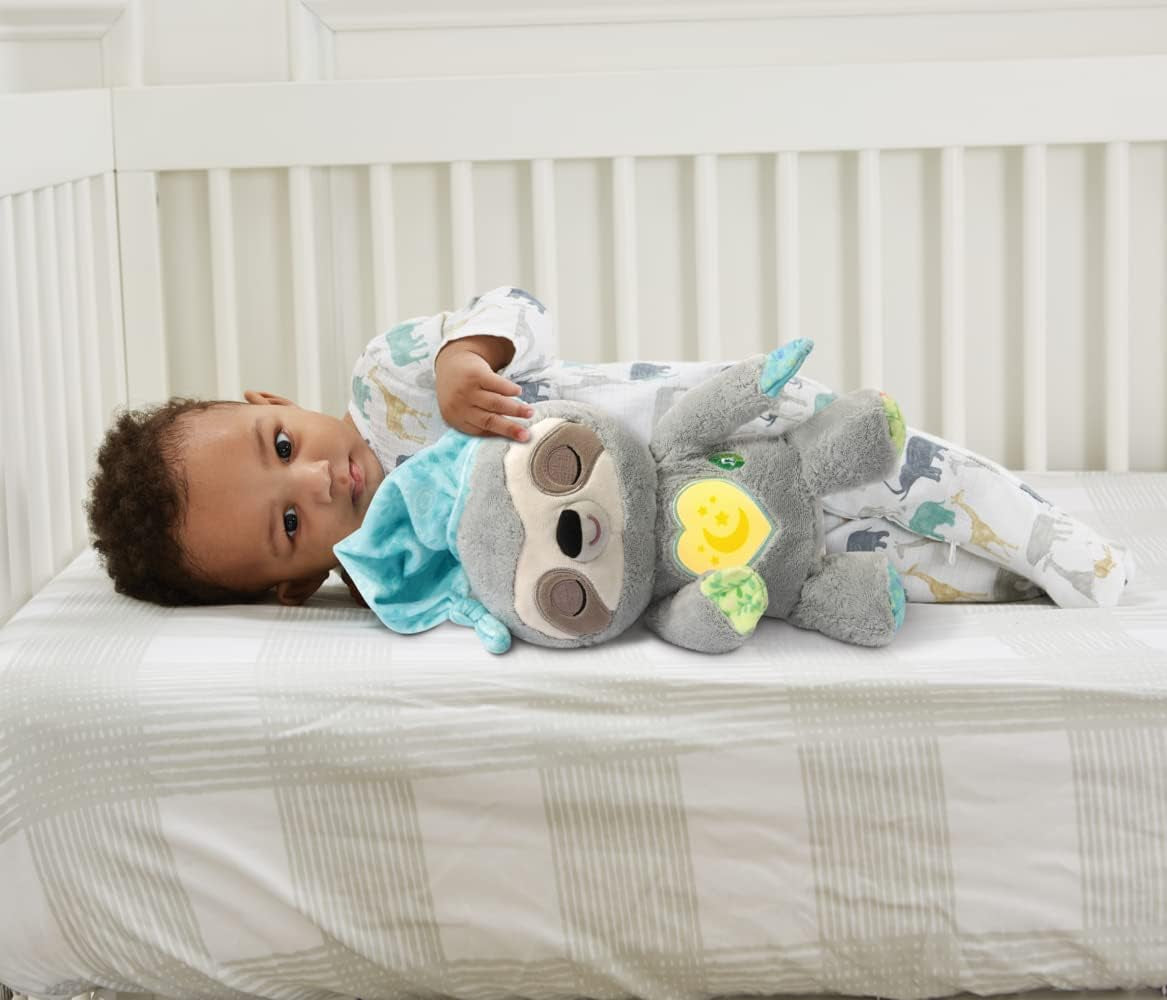 VTech Baby Schnarchi, ospalý lenochod - Roztomilá plyšová hračka, která vám pomůže usnout - S přirozenými a každodenními zvuky, hudbou a nočním světlem - Pro miminka od narození Bebe Toys Naty Shop