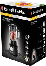 Russell Hobbs Standmixer [1,5L Glasbehälter] Matt Schwarz (Starker 0,9PS Motor, Impuls-/Ice-Crush-Funktion, Edelstahlmesser, Bpa-Frei Mixer, Elektrischer Zerkleinerer, Smoothie-Maker) 24722-56 Kitchen Naty Shop