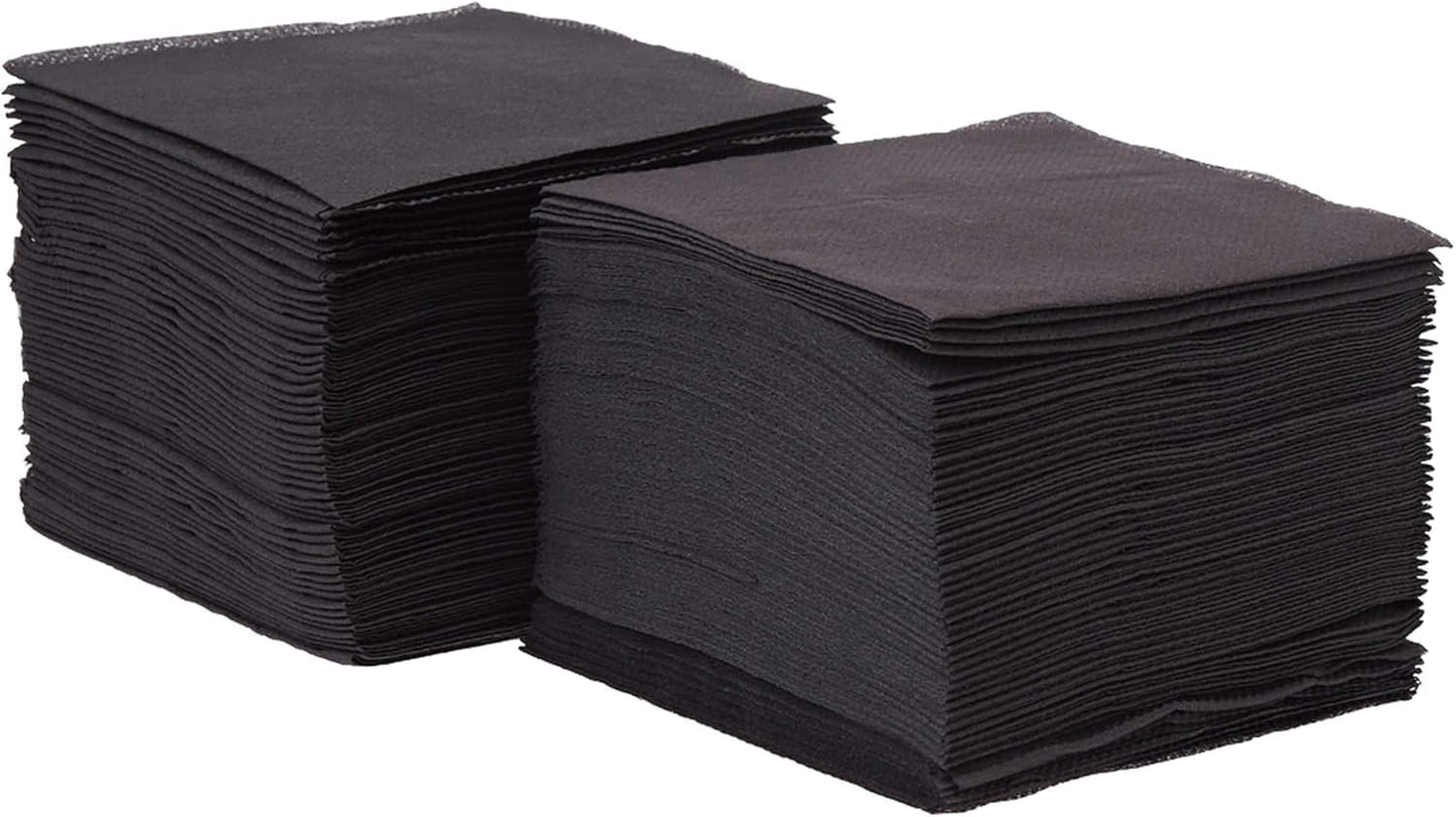 Saten Ser22104961 Koktejl, ubrousky 20 X 20, 2 vrstvy, 1/4 přeložení, 100 ubrousků, Punta-Punta, černá