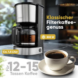 Kávovar na espresso s filtrem Bomann® | na 12-14 šálků | Kávovar na espresso s filtrem | Pouzdro z nerezové oceli | Proti kapání | Espresso | Kávovar na espresso s filtrem | 800W | KA 6071 CB