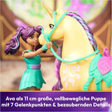 Unicorn Academy AVA a Unicorn Leaf Set - Originální figurky vysoké přibližně 12 cm z oblíbené série Netflix Se dvěma doplňky a kartáči na vlasy Pro nápadité hraní rolí, pro děti od 4 let Akční figurky Naty Shop
