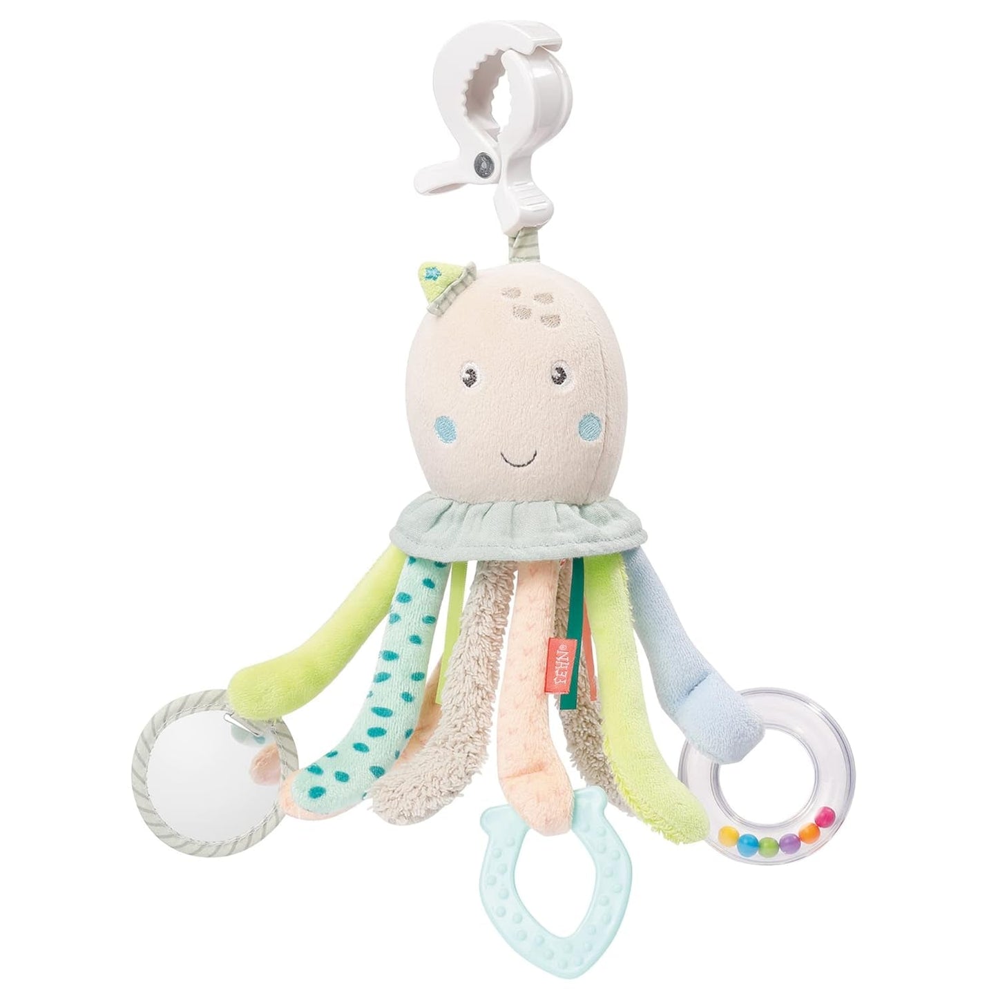 Fehn Chobotnice Activity Toy - Hračka motorických dovedností pro miminka do kočárku a Bright Starts, Oball, Chrastítko s míčky na chůzi, Interaktivní hračka Bebe Toys Naty Shop