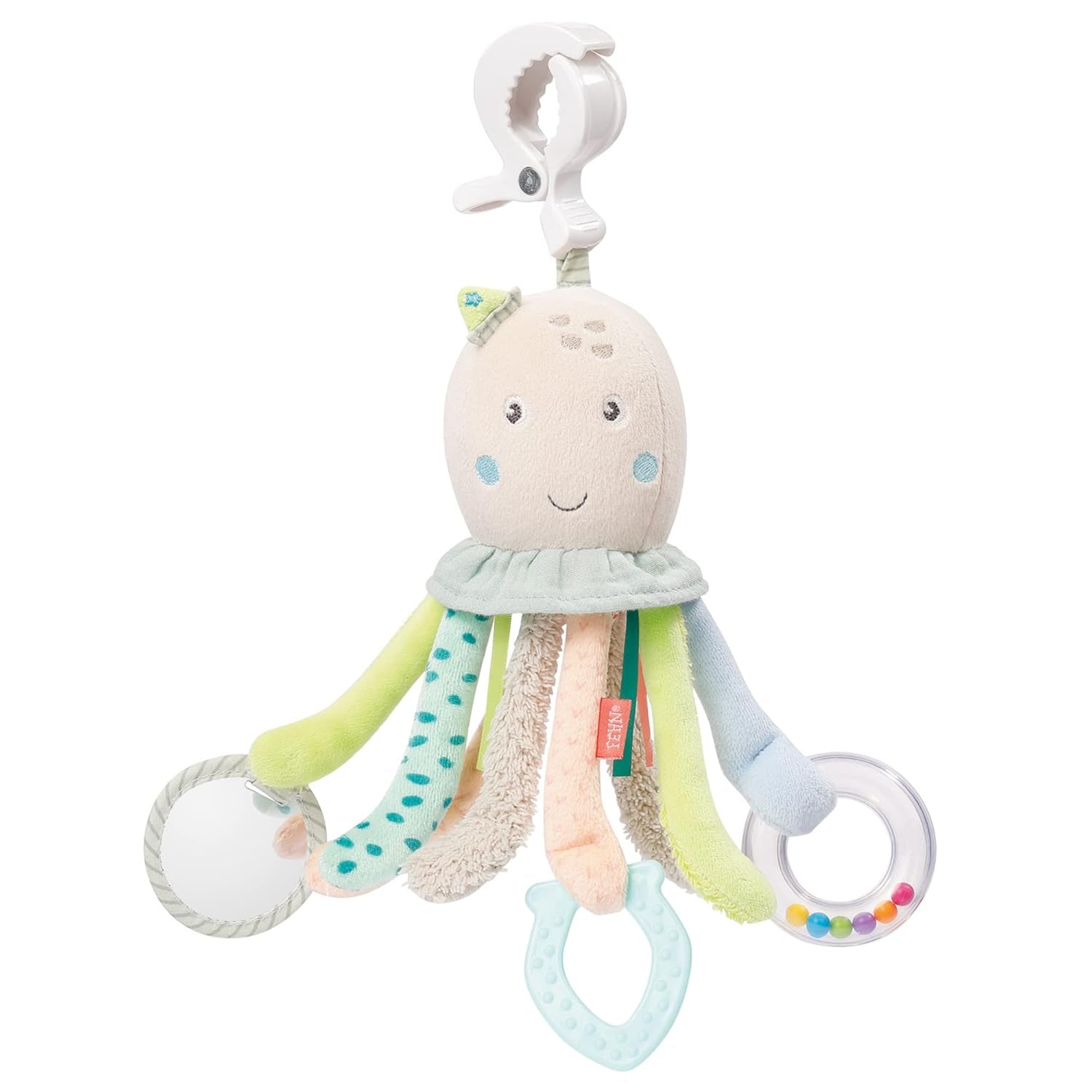 Fehn Chobotnice Activity Toy - Hračka motorických dovedností pro miminka do kočárku a Bright Starts, Oball, Chrastítko s míčky na chůzi, Interaktivní hračka Bebe Toys Naty Shop