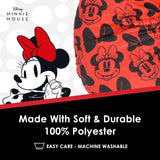 Plný koncept One Disney Minnie Mouse cestovní polštář na krk s 3D ušima a pružinou do letadla, auta a kanceláře, pohodlné a prodyšné, červené / černé cestovní polštáře Naty Shop