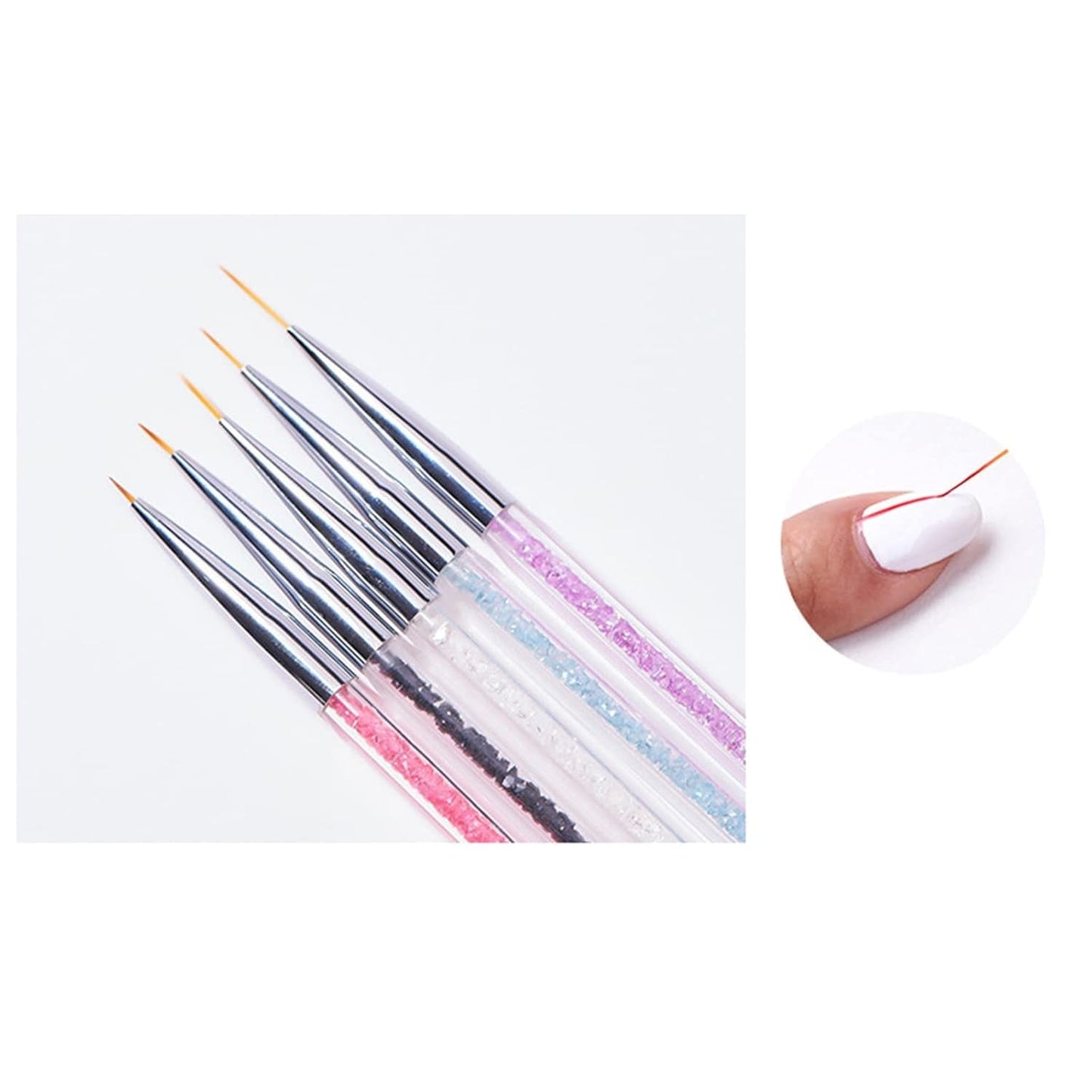 Sada 5 ks Stück Nagel Pinsel, Nageldesign Pinsel, Nail Art Dotting Tools, oboustranné profesionální akrylové pero na zdobení nehtů pro DIY Nail Art Design