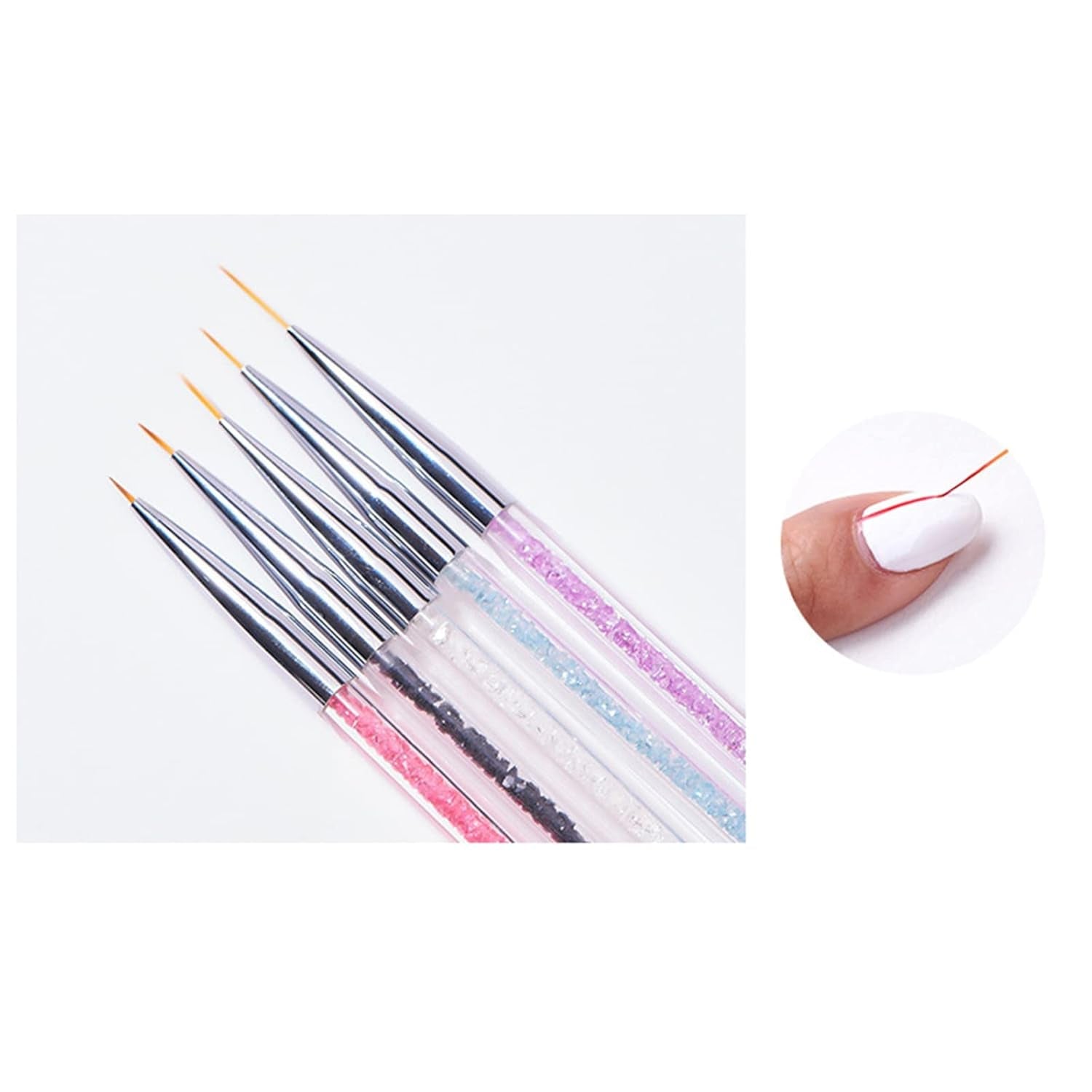 Sada 5 ks Stück Nagel Pinsel, Nageldesign Pinsel, Nail Art Dotting Tools, oboustranné profesionální akrylové pero na zdobení nehtů pro DIY Nail Art Design