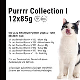 Catz Finefood Purrrr Collection I – Monoproteinové mokré krmivo pro kočky – bez obilovin, bez cukru, hypoalergenní – s vysokým obsahem masa – vícenásobné mokré krmivo pro kočky – v sáčcích, 85 g (12 balení)