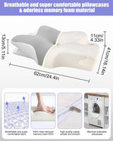 Polštář na krk, Polštář na boční podporu, Polštář z paměťové pěny, Ortopedický polštář, Ergonomický Polštář na podporu krku Pro optimální podporu Zadní a břišní boční opěrný Polštář (62 X 41 X 13CM) Krční ortopedické polštáře Naty Shop