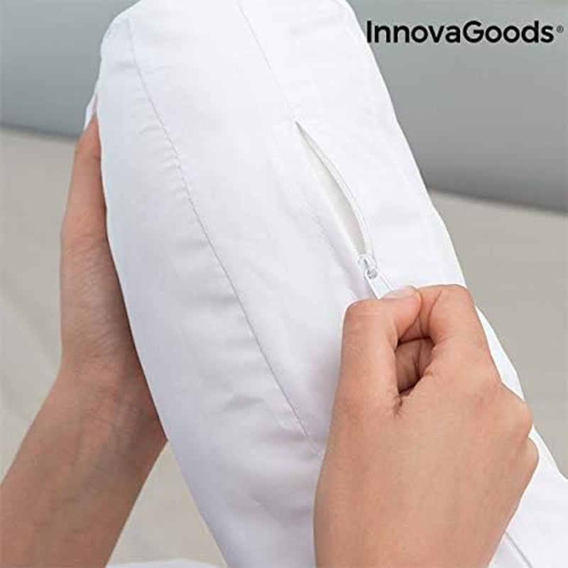 Innovagoods Ergonomický polštář ve tvaru U pro boční spáče, ideální pro těhotenství, podporuje klidné dýchání, omezuje chrápání, bavlna a polyester, bílý, 39 x 57 x 14 cm krční ortopedické polštáře Naty Shop