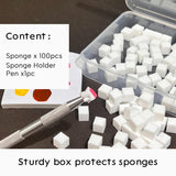 100 Stück Nail Art Schwamm Mit Metallgreifer, Sponge Brush Applicator, Sponge Nagel Pinsel, Nageldesign Zubehör Schwammpinsel, Verwendet, Um Eine Varavländ Von Gradient Nail Art Patterns Zu Ersetlen