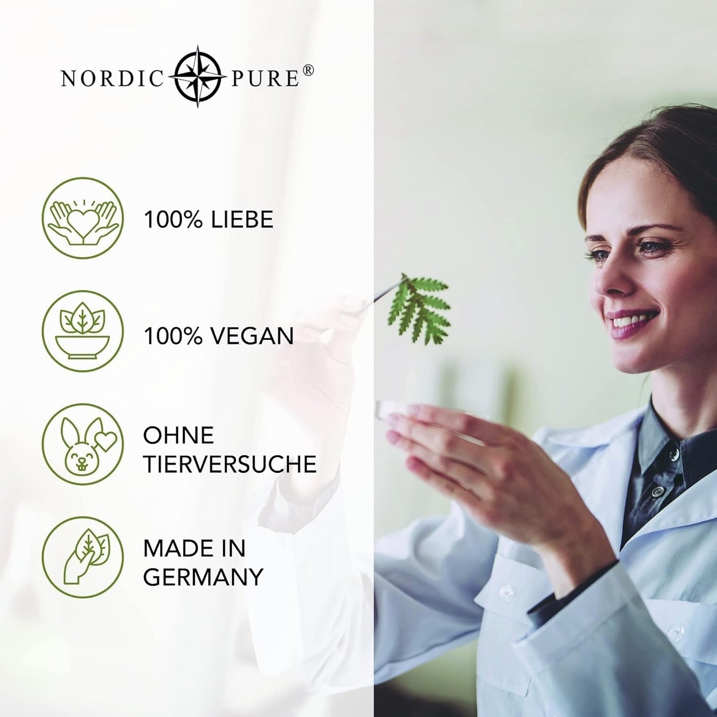 Vlasová kúra s výtažkem z bazalky z Nordic Pure | Pro péči o tenké, suché a křehké vlasy | Může zabránit vypadávání vlasů 100ml vlasová péče Naty Shop