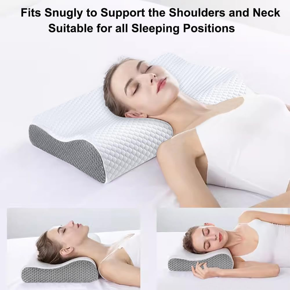 Paměťová pěna Ecosafeter, podpěra pro krk, ergonomická pera pro různé polohy pro spaní s detašovaným uzávěrem Perne ortopedice cervicale Naty Shop