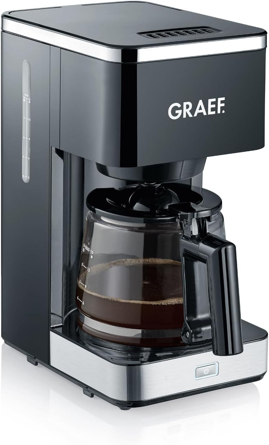 GRAEF. Filtr FK402 Espresso Machine Black, 1,25 l, funkce udržování teploty, časovač, funkce předinfuze, spařovací hlava pro optimální vývoj chuti, snadné použití