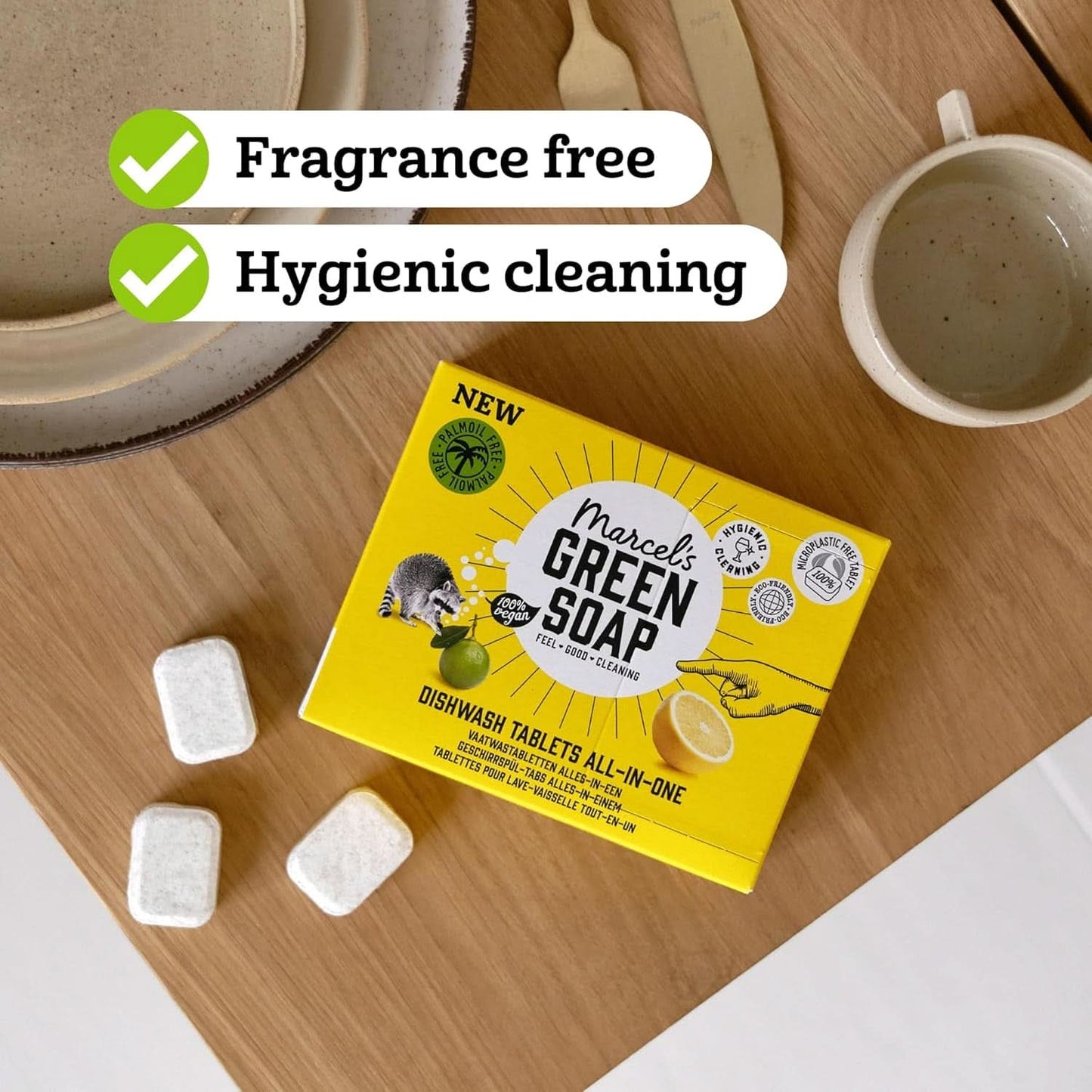 Marcel'S Green Soap Kartičky do myčky nádobí All-In-One - Grapefruit & Limetka - 25 kusů Kuchyňské čisticí prostředky Naty Shop
