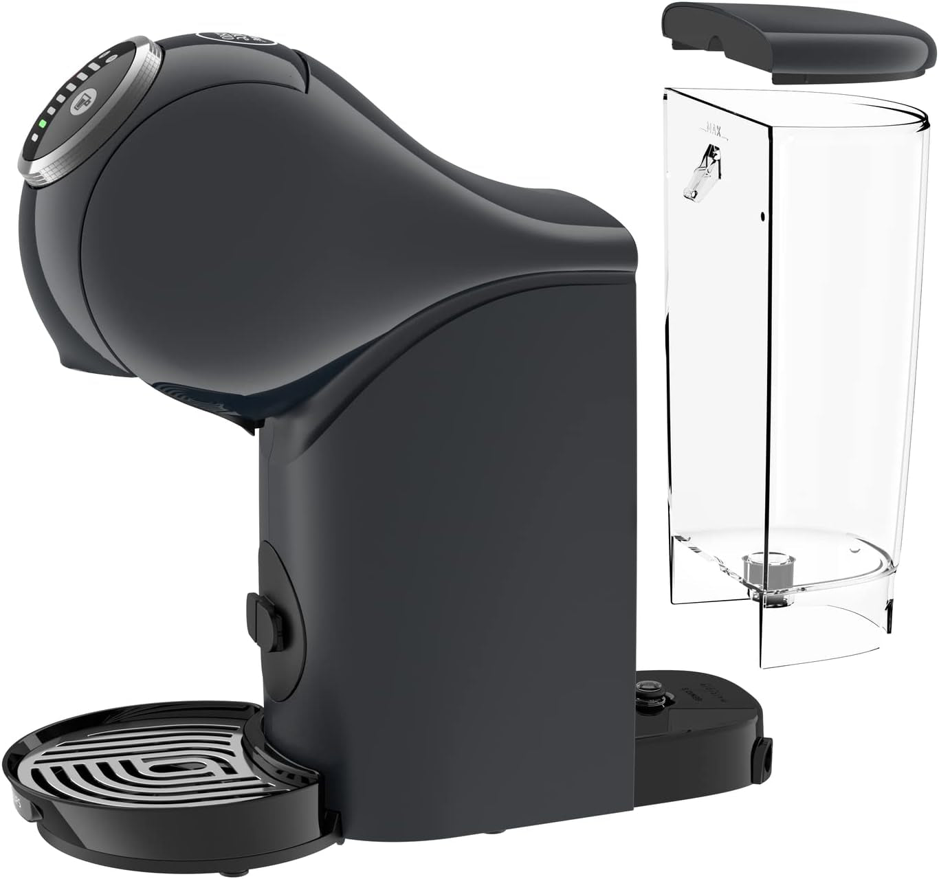 NESCAFÉ Dolce Gusto Genio S Plus od Krups, kompaktní kapslový kávovar, objem 0,8 litru, 1500 wattů, automatické upozornění na odvápnění, vesmírně šedá, KP340B