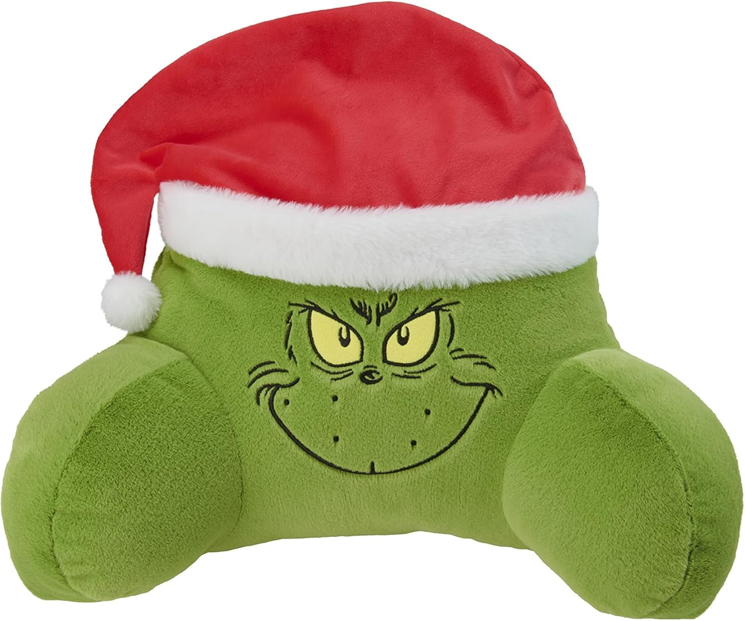 Grinch Polštář – Polštář na záda na postel a pohovku, Opěrka zad s područkami, Polštář na čtení na záda, krk a hlavu, Zelený, 40 x 38 cm