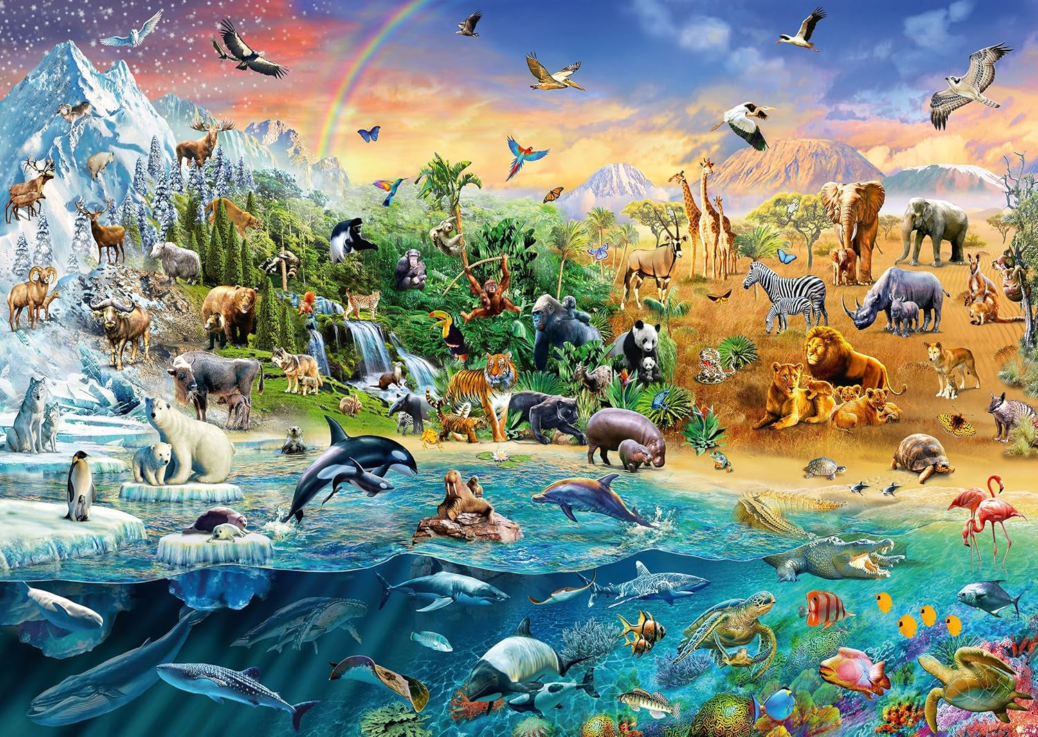 Schmidt Spiele 58324 Svět zvířat, skládačka 1000 dílků Puzzle Naty Shop