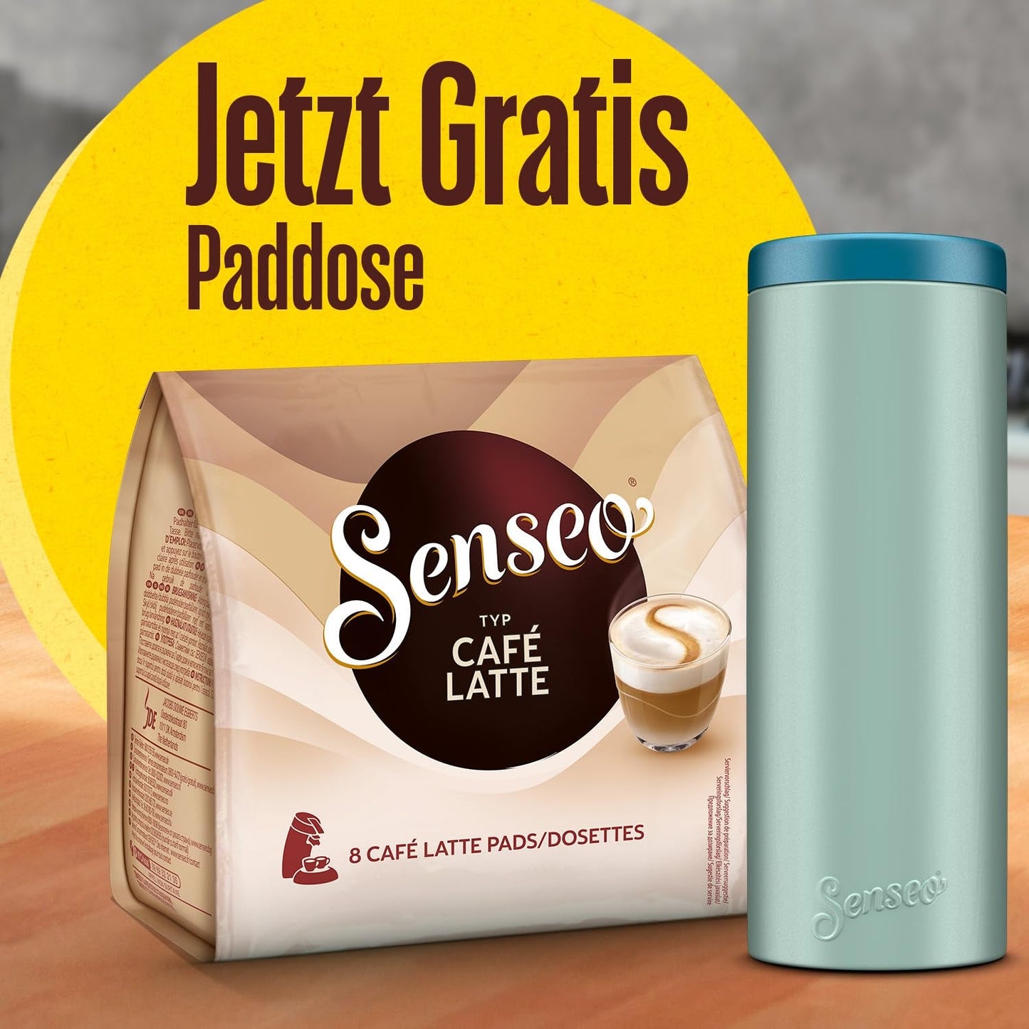 Senseo Pads Café Latte, 10 x 8 Getränke, 80 Kaffee Pos, včetně Senseo Pad Dose