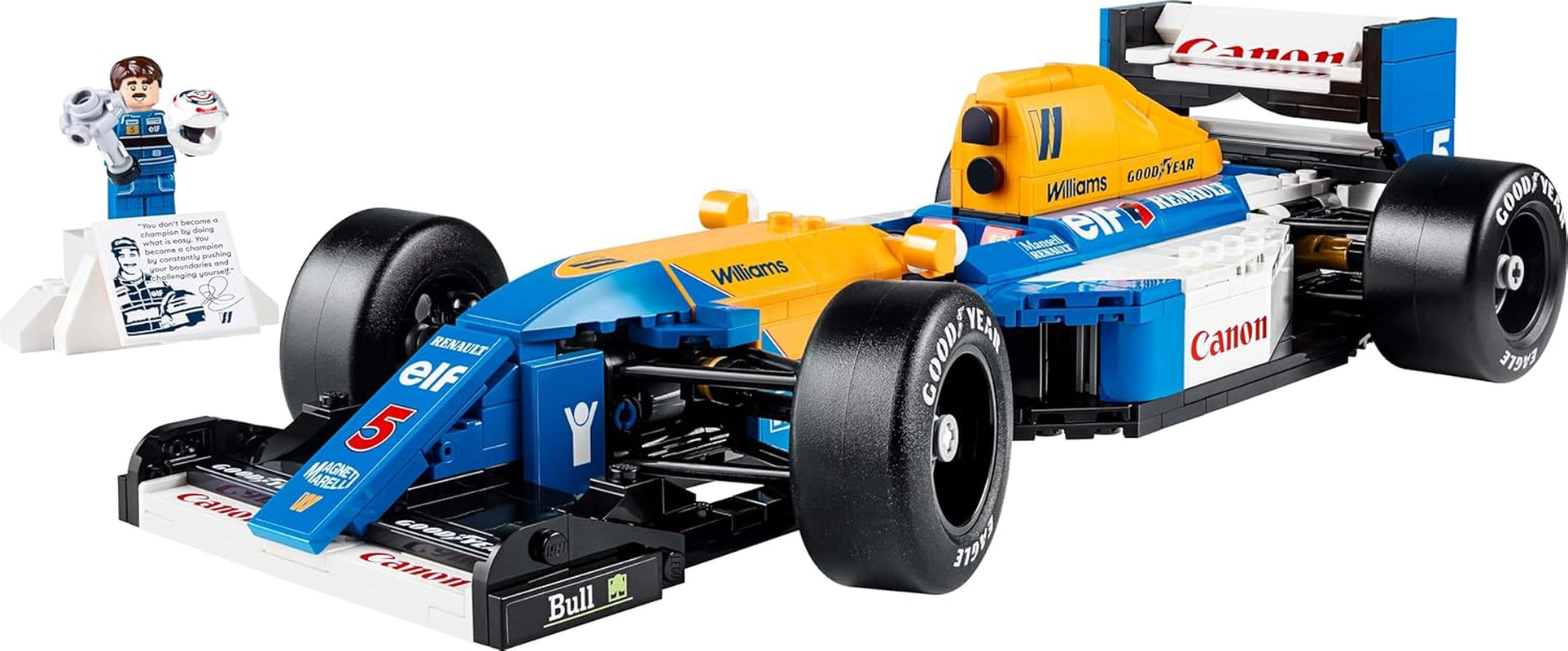 LEGO Icons Williams Racing FW14B s Nigelem Mansellem - Sada modelu F1 s minifigurkami závodního jezdce ke sběru - Dekorace na stůl se stojanem - Dárek pro dospělé a dospívající fanoušky motoristického sportu 10353 Stavebnic Besuche den LEGO-Store