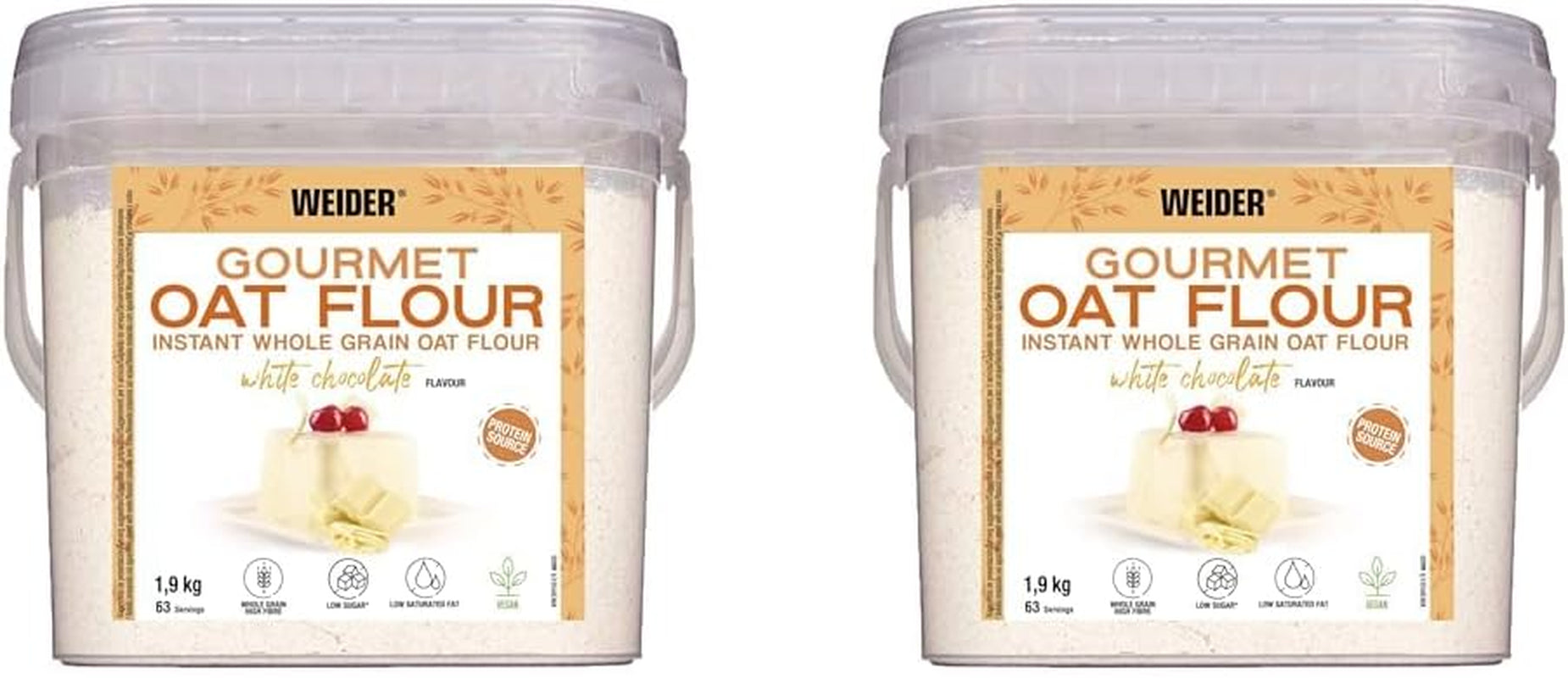 Weider Gourmet Oatmeal (1,9 kg) s příchutí brownie. Celozrnné ovesné vločky. Zdroj bílkovin s nízkým obsahem cukru.