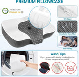 Elviros Memory Foam Ortopedický polštář Polštář proti bolesti krku Polštář na spaní Ergonomický Polštář na krk Polštář na podporu krku Polštář proti chrápání pro postranní spáče Žaludeční pražce Bílé Ortopedické polštáře na krk Naty Shop