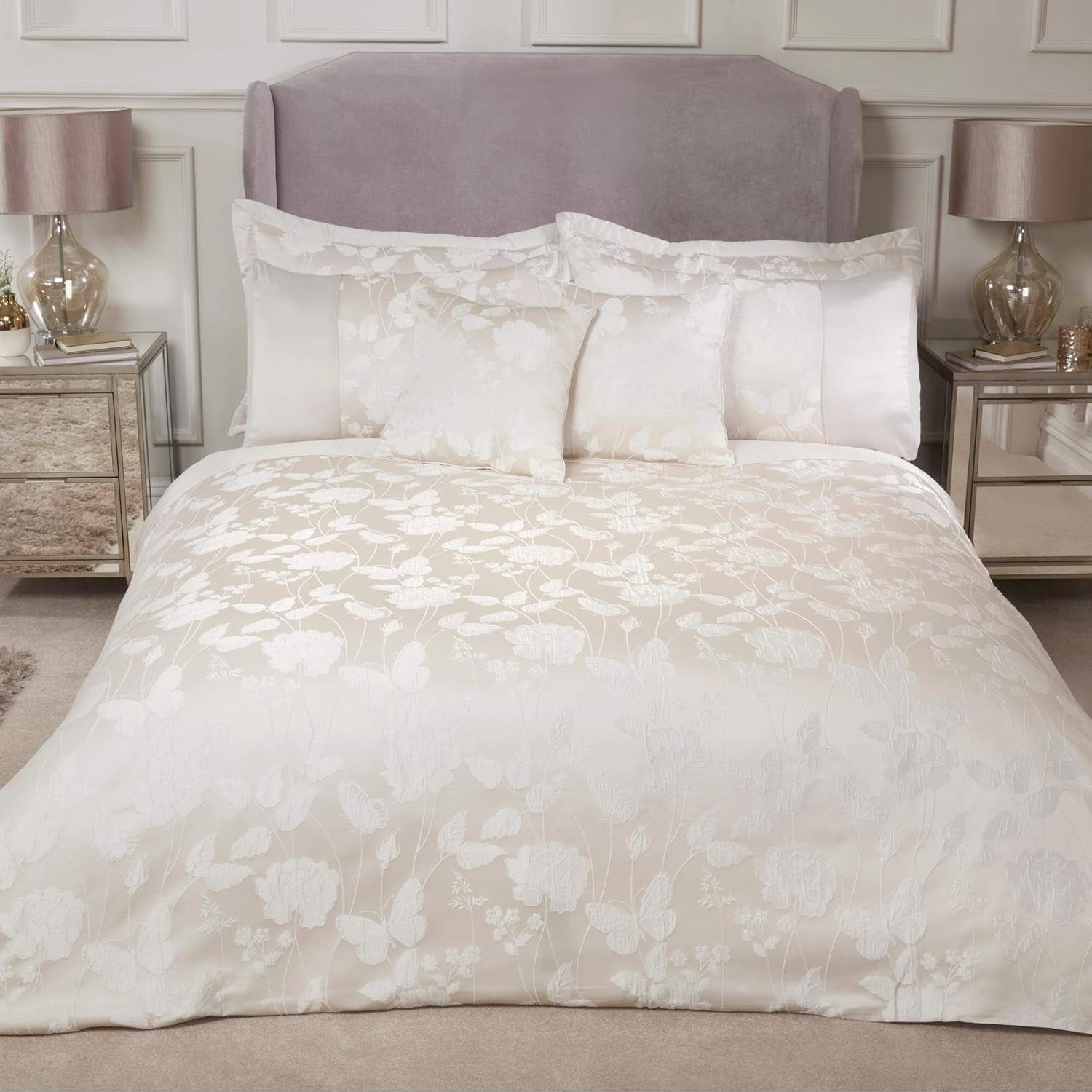 Butterfly Meadow Super King Quilt 100% Polyester Navy Blue Přikrývky a přikrývky Naty Shop krémová barva Super King