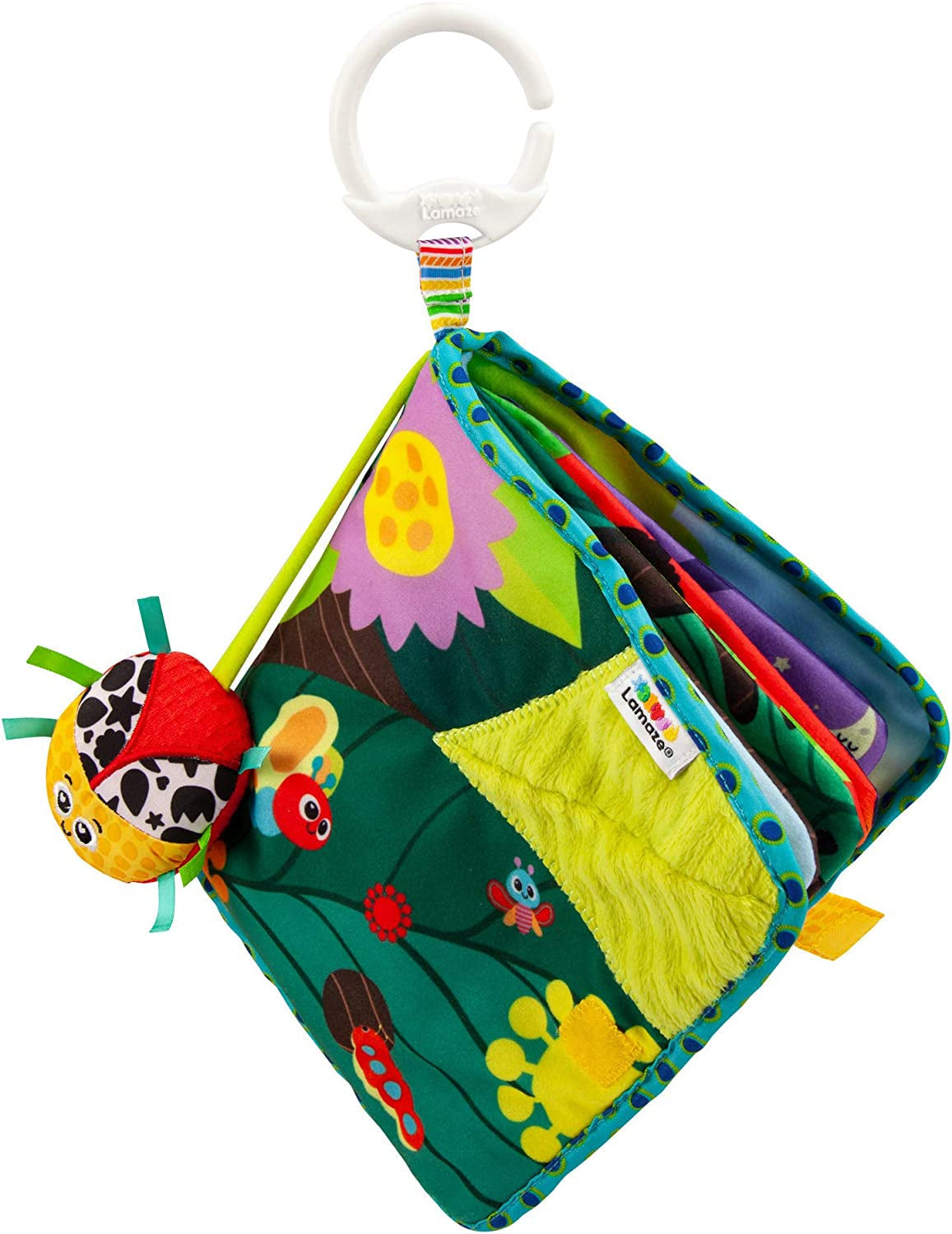 Lamaze Colorful Caterpillar Journey, Hračka pro novorozence, Smyslová hračka pro miminko s barvami a zvuky, Vývojová hračka pro 6 měsíců Chlapci a dívky, L27463 Hračky pro miminka Naty Shop Small Scarab Soft Book