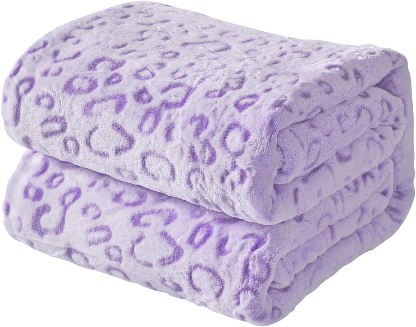 FY FIBER HOUSE flanel fleece přehoz, deka z mikrovlákna s 3D potiskem geparda, 228 X 274 cm, fialová Přikrývky a přikrývky Naty Shop Violet 90 "X108"