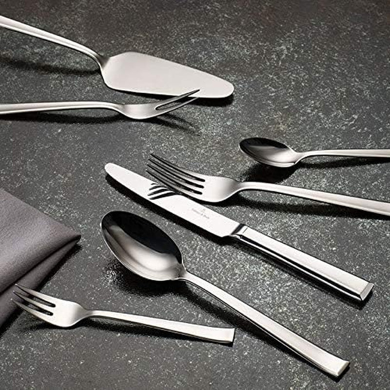 Villeroy & Boch – Victor Besteckset 68 Teilig Für 12 Personen Silver/Platin, Spülmaschinenfest, Rostfrei, Tafelbesteck, Besteck Set, Essbesteck, Gabel, Löffel, Messer, Küchen Besteck Set, Edelstahl Kitchen Naty Shop