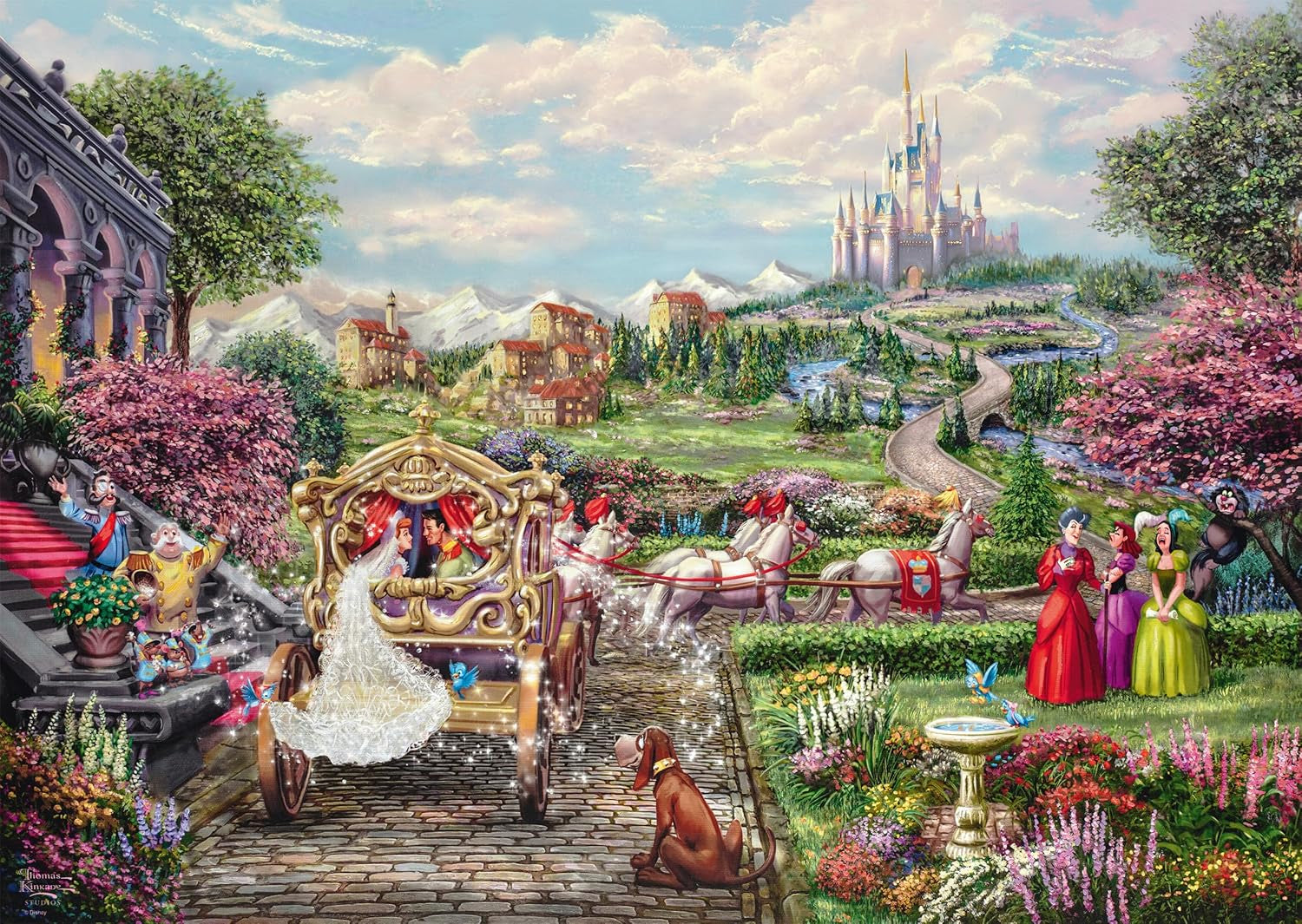 Schmidt Spiele 58038 Disney, Popelka šťastně až do smrti, Thomas Kinkade, skládačka 1000 dílků, vícebarevné Puzzle Naty Shop