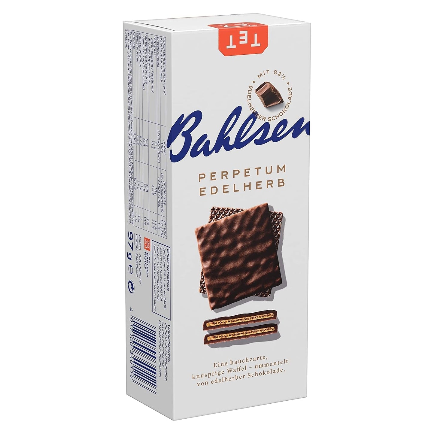 Bahlsen Perpetuum Edelherb - Edelherb Čokoládová vafle (1 x 97 g) (balení 4 ks)