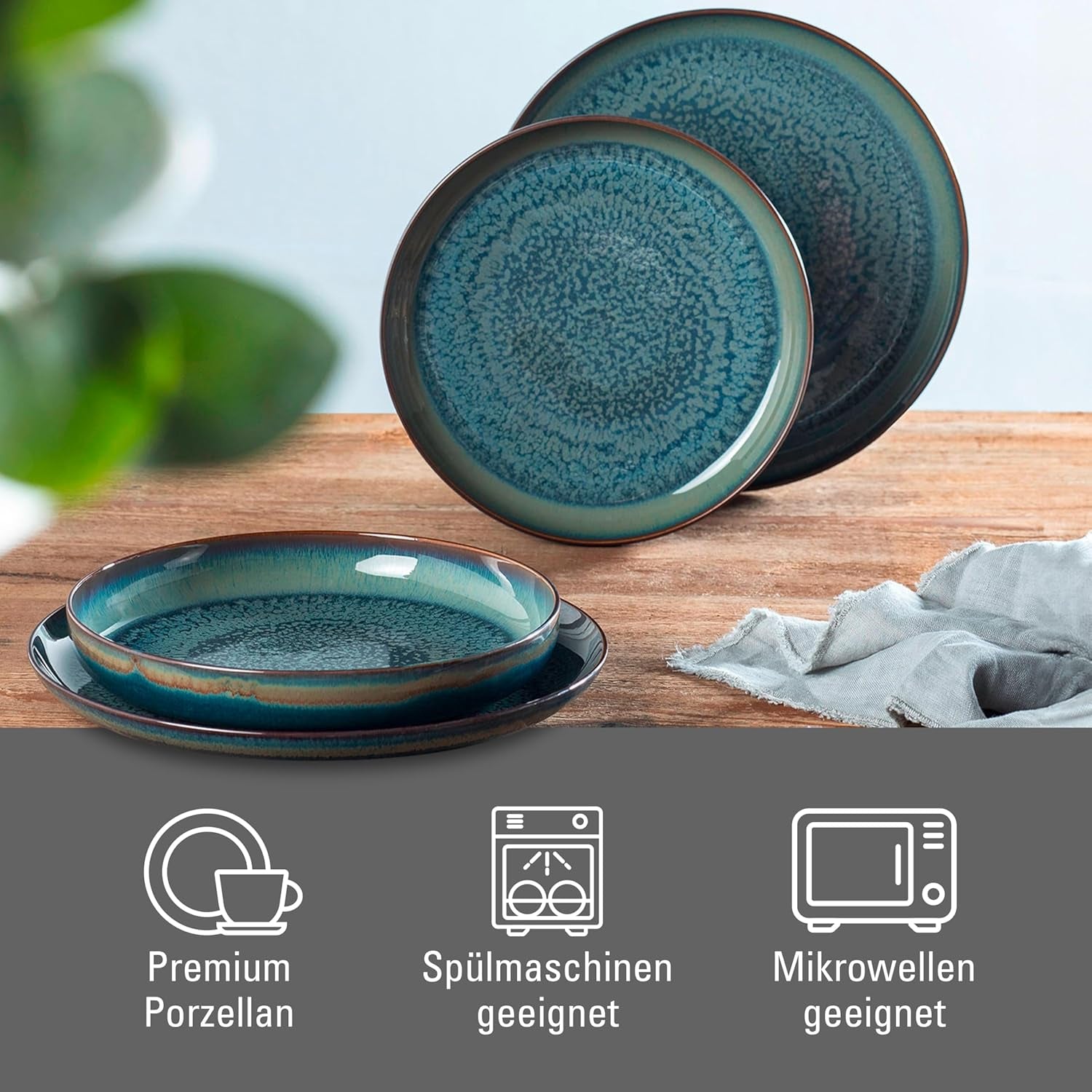 Sada nádobí Crafted Breeze od Villeroy & Boch, 4 kusy, pro 2, zelená