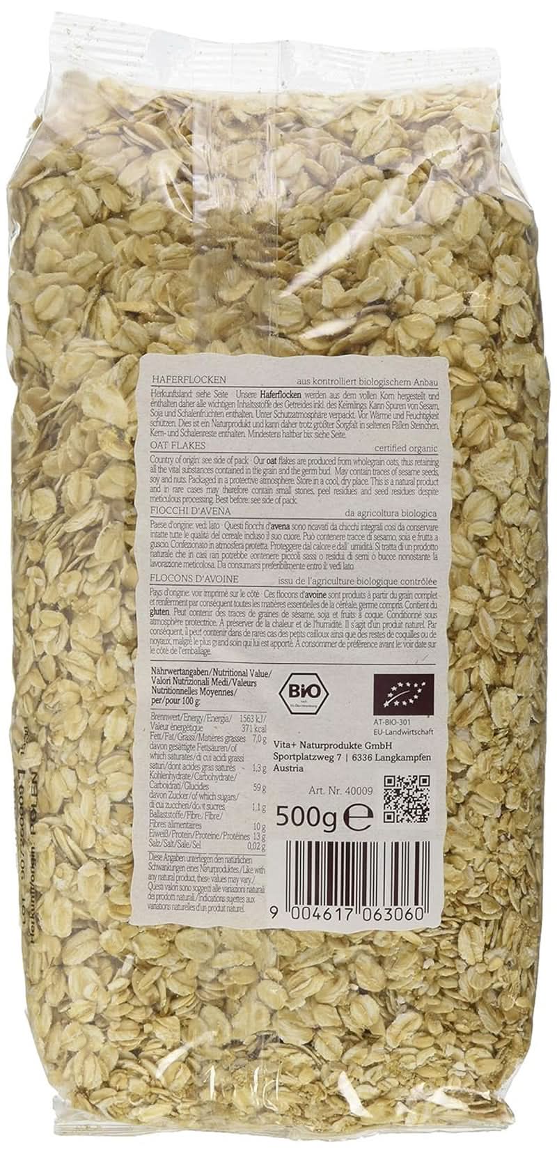 Verival Ovesné vločky - Bio, balení 6 x 500 gramů Cereale Naty Shop