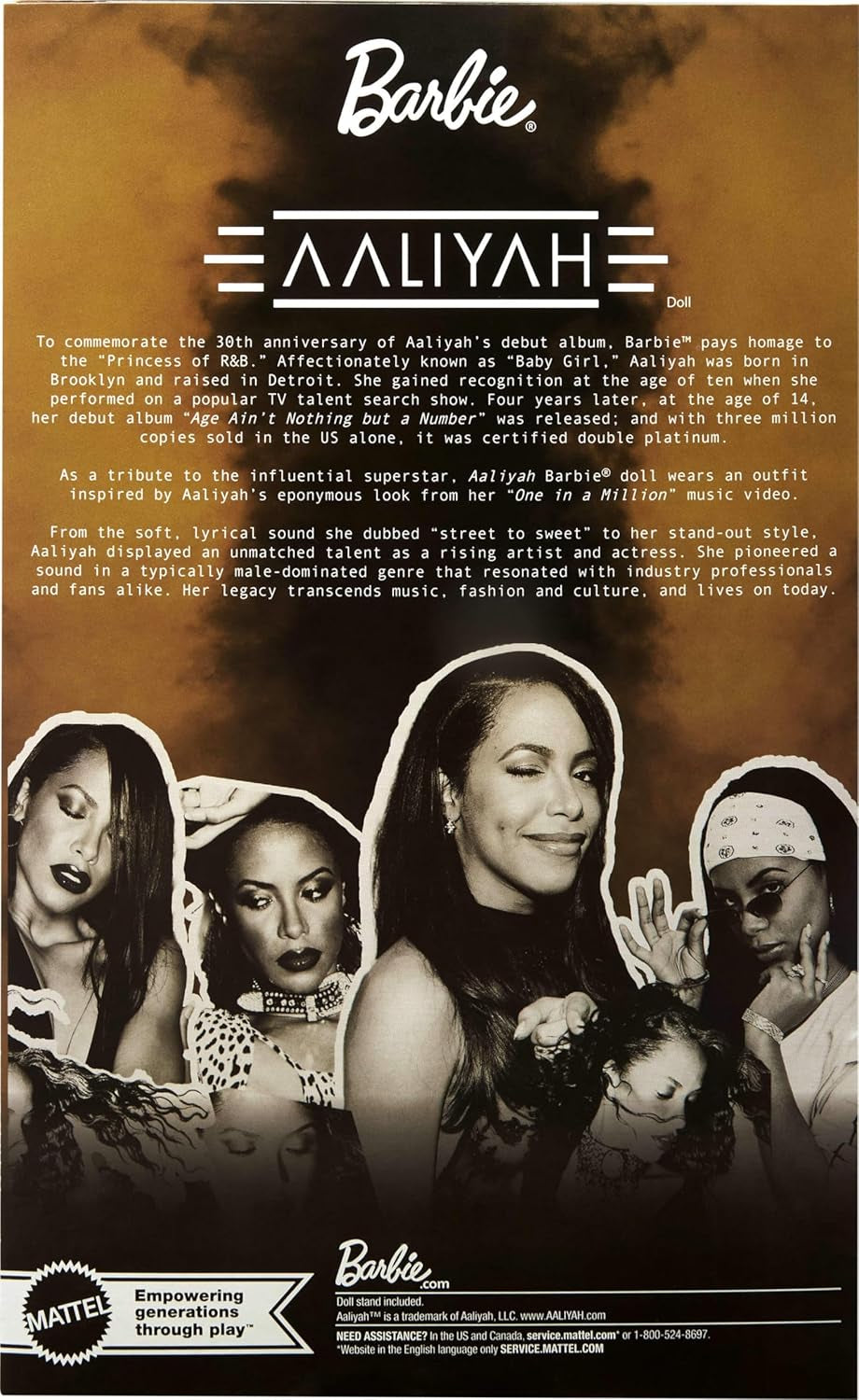 Sběratelská panenka Barbie Aaliyah v černé umělé kůži inspirovaná hudebním videem jeden z milionu HRM80