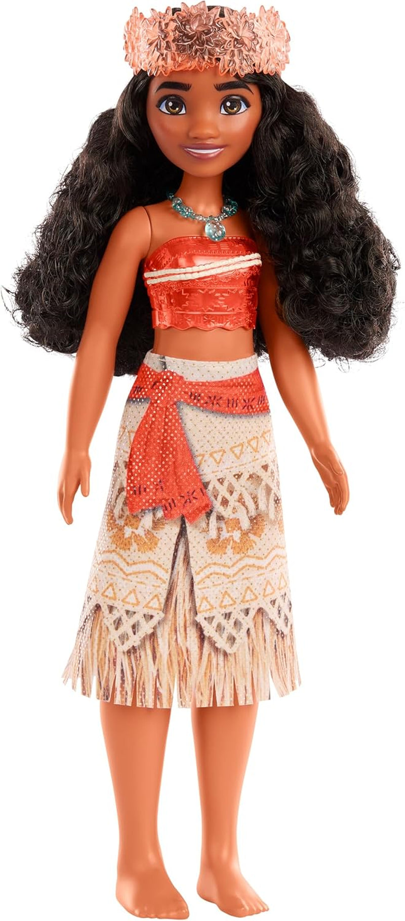 Mattel DISNEY Moana - Kloubová módní panenka s třpytivým outfitem, odnímatelnou čelenkou a náhrdelníkem, pro děti od 3 let, HPG68