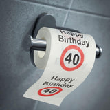 Sada 4ks toaletních papírů "Happy 40th birthday" │40th birthday 24 metrů 2-látky 180Gr/Qm │ Toaletní papír motiv toaletní papír (4 X toaletní papír 40)