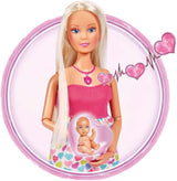 Simba 105733480 - Batoh pro miminko Steffi Love, panenka pro těhotné s miminkem a skvělými zvuky, doplňky pro miminka a nosítka, panenky Pink Naty Shop
