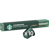 STARBUCKS Pike Place Roast od Nespresso, Mittlere Röstung, Kaffeekapseln 10 x 10 (100 Kapseln)