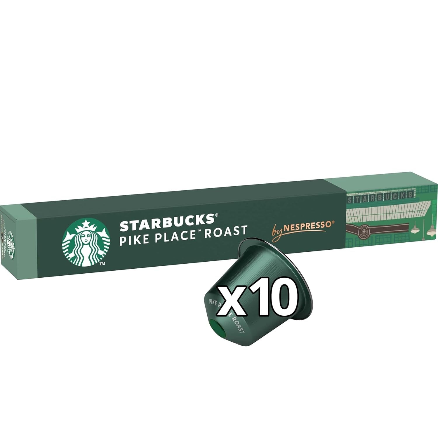 STARBUCKS Pike Place Roast od Nespresso, Mittlere Röstung, Kaffeekapseln 10 x 10 (100 Kapseln)