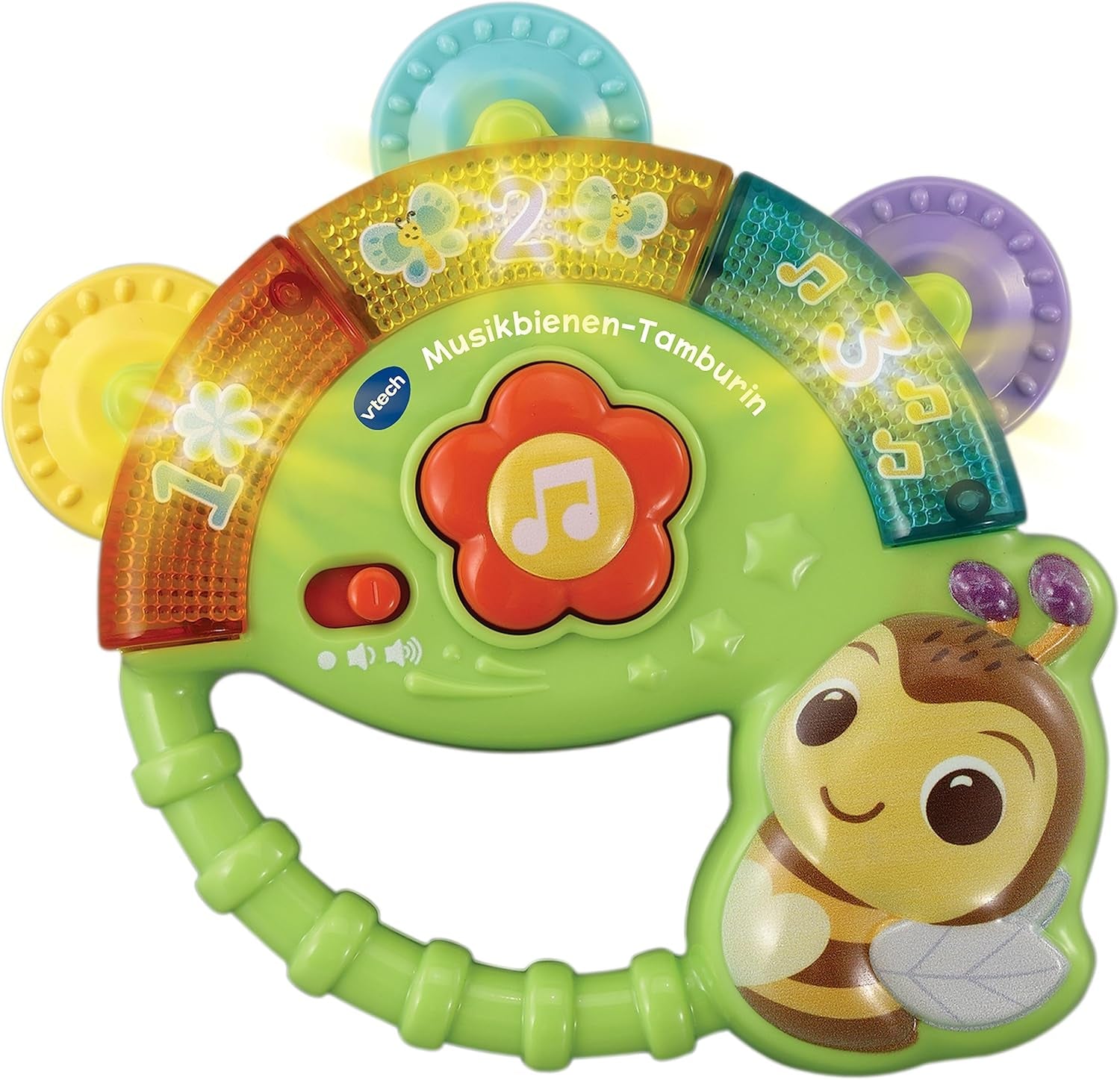 Vtech Baby Musical Bee Tamburine - Hudební hračka s čísly, vtipnými zvuky, větami a písněmi - na 3-36 měsíců Dětské hračky Naty Shop Výchozí název