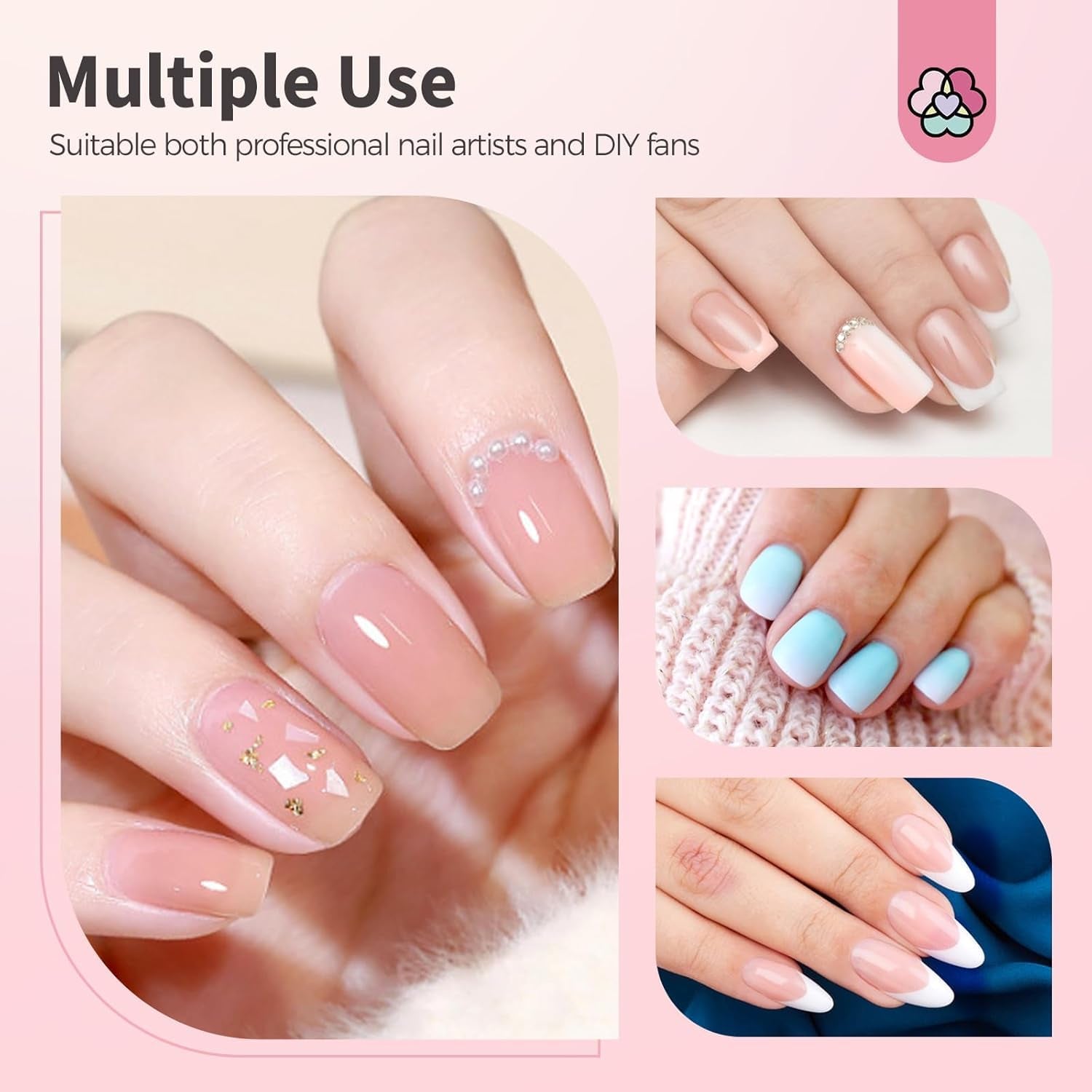 125 Nail Art Schwämme Und 4 Krallen Houba na nehty Metallgreifer Für Ombre Und Gradient Nageldesign, Nagelkunst-Schwamm Pinsel, Maniküre Zubehör Für Nägel, Nail Art Schwämme Für Babyboomer Effekte DIY